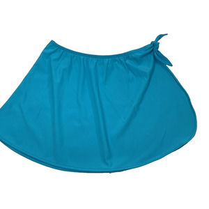 Sea Waves Cover‎ Wrap Skirt Womens Medium Turquoise Blue Swim Coverup Bottoms